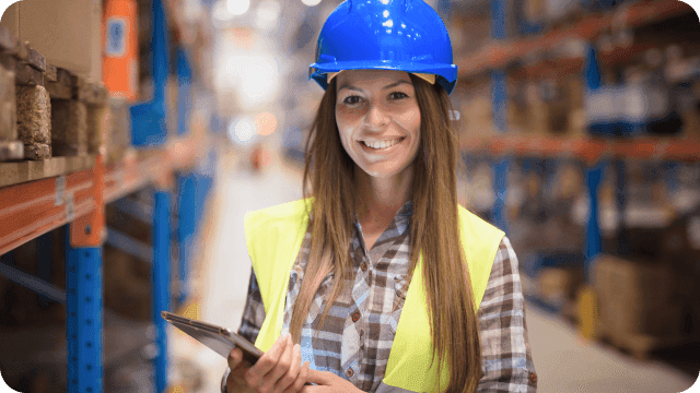 Mulher, profissional de Saúde e Segurança do Trabalho