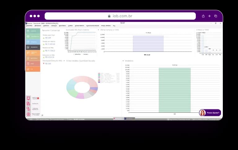 tela do sistema de faturamento do IOB Business
