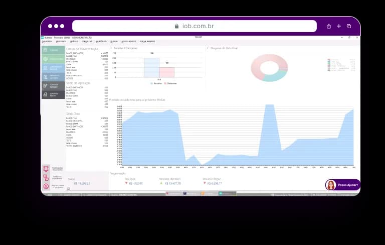 tela do sistema financeiro do IOB Business