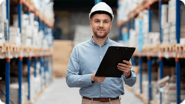 Um gerente de estoque de mercadorias